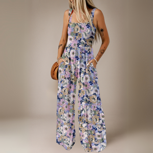 Mono Largo con Estampado Floral y Pierna Ancha