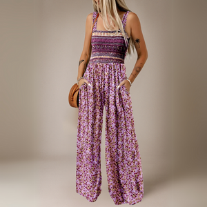 Mono Largo con Estampado Floral y Pierna Ancha