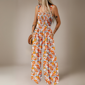 Mono Largo con Estampado Floral y Pierna Ancha