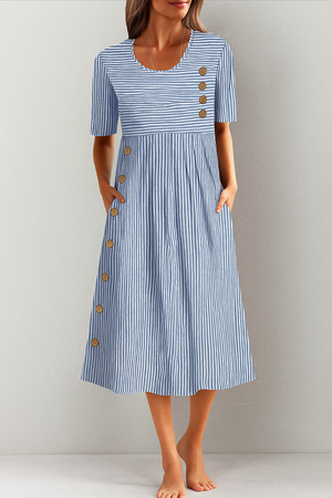 Lenna | Vestido Midi Rayado