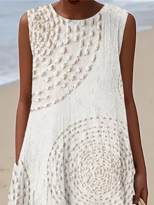 Vestido Oplena | Estampado Casual sin Mangas