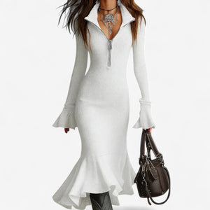 Maud™ Vestido con Cuello de Cremallera