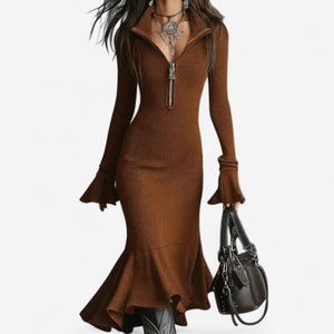 Maud™ Vestido con Cuello de Cremallera