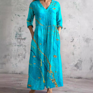 Denise | Vestido de Verano con Escote en V y Estampado Floral