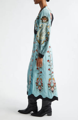 Vestido Midi Azul Cielo Elegante