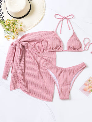 Conjunto de bikini triangular Malibu con falda