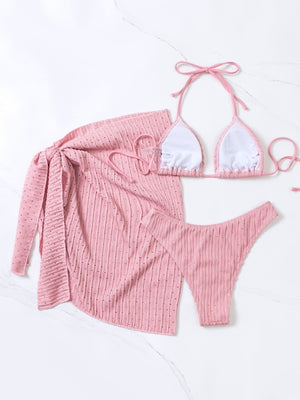 Conjunto de bikini triangular Malibu con falda