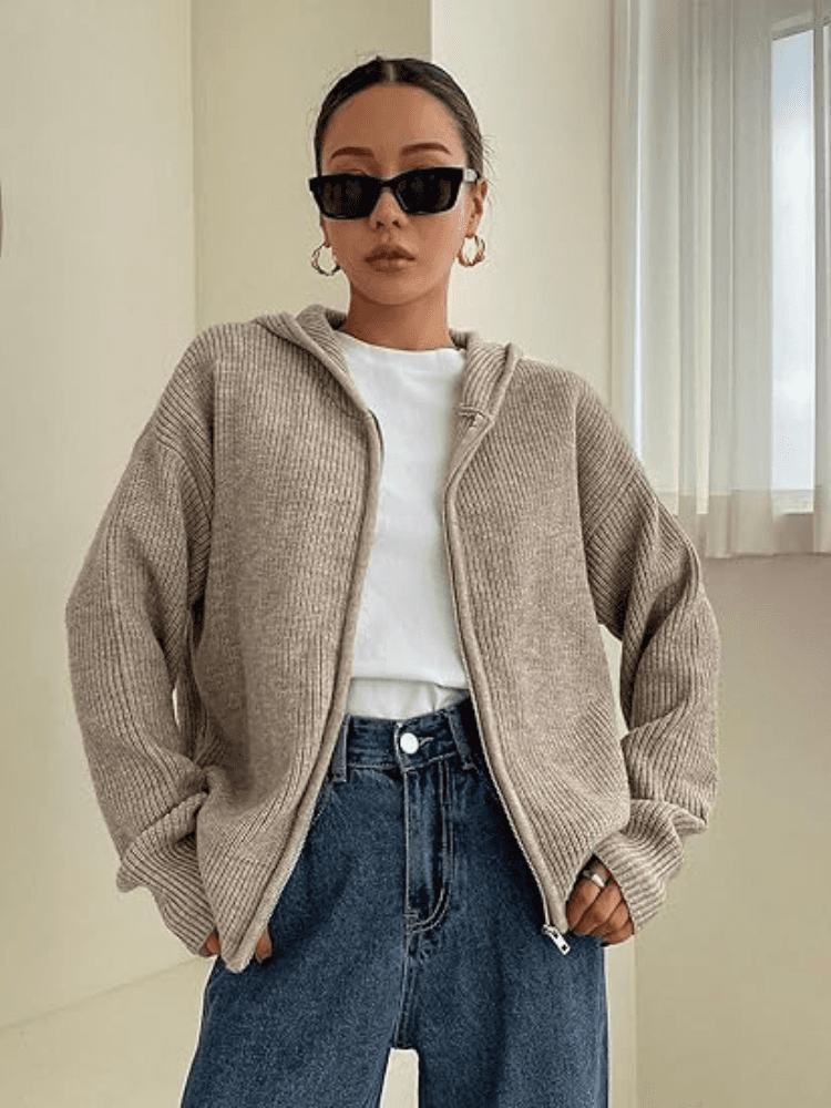 Cárdigan con Capucha de Otoño Susurros de Otoño