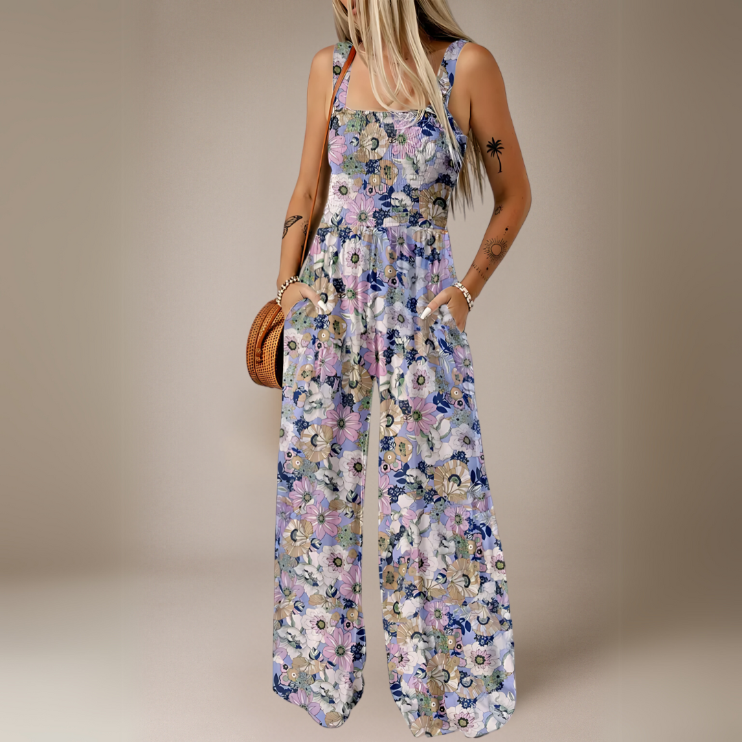 Mono Largo con Estampado Floral y Pierna Ancha