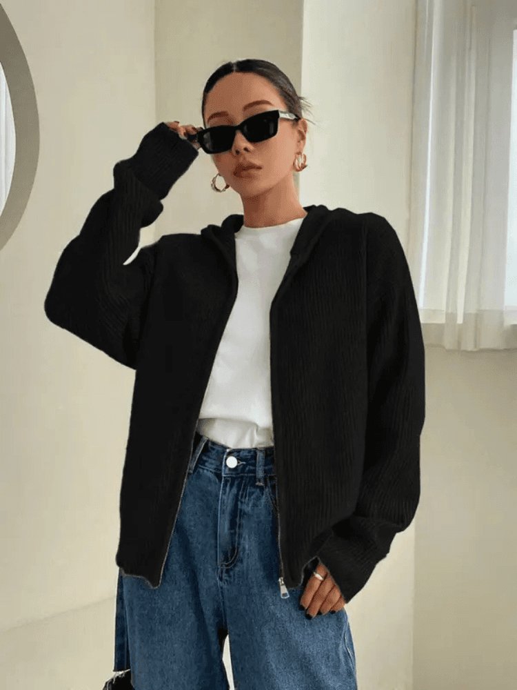 Cárdigan con Capucha de Otoño Susurros de Otoño