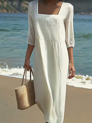 Vestido Lívia de lino informal