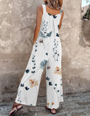 Apolline | Mono con tirantes de flores color marfil