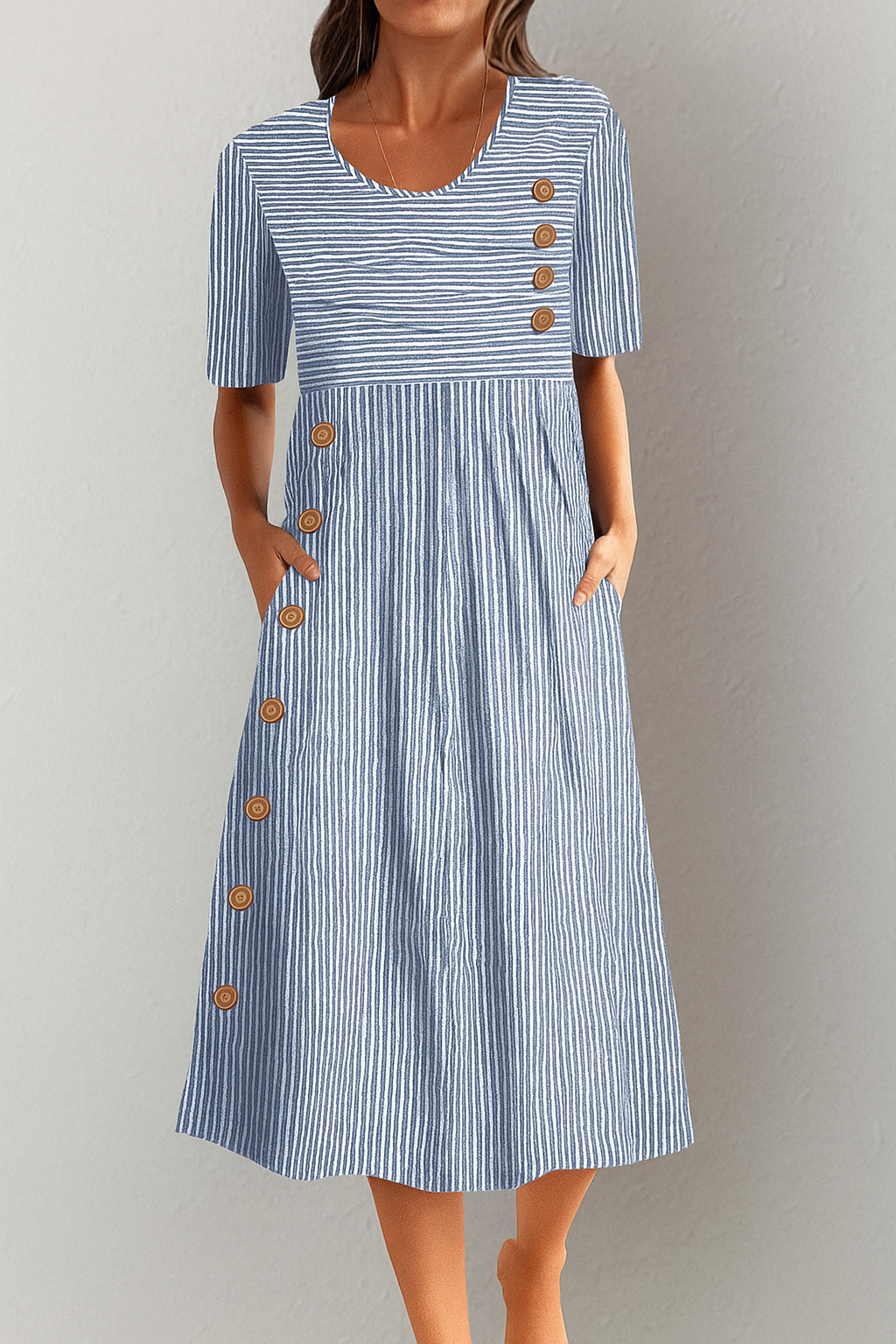 Lenna | Vestido Midi Rayado