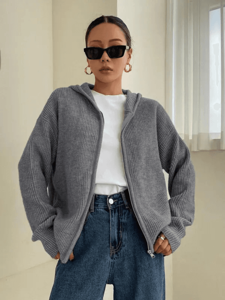 Cárdigan con Capucha de Otoño Susurros de Otoño