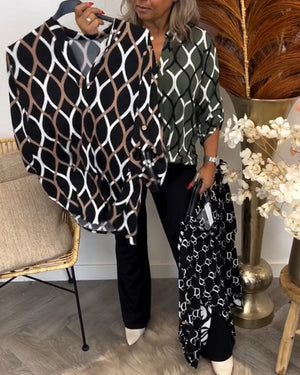 Janny | Blusa Casual con Mangas Largas y Patrón Elegante