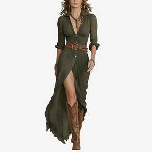 Eve Maxi Fluido con Cintura