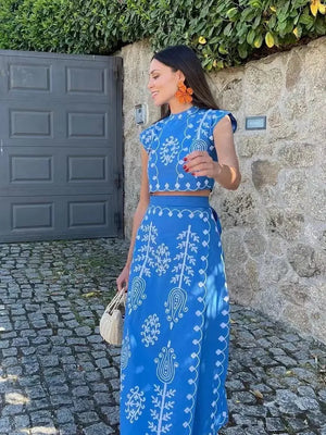Camilla - Conjunto estampado Top y Falda