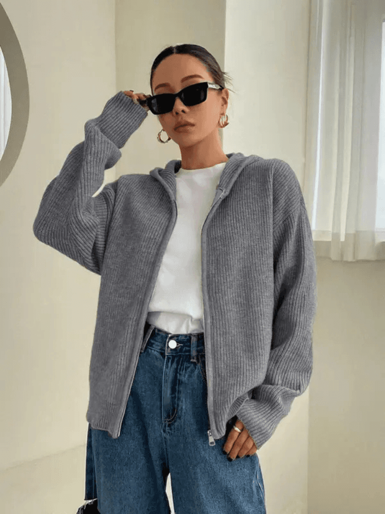 Cárdigan con Capucha de Otoño Susurros de Otoño