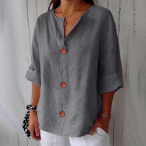 Noora™ | Blusa de lino relajada para una elegancia atemporal