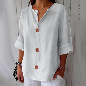 Noora™ | Blusa de lino relajada para una elegancia atemporal