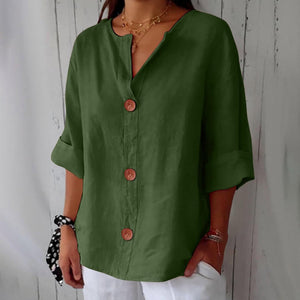 Noora™ | Blusa de lino relajada para una elegancia atemporal