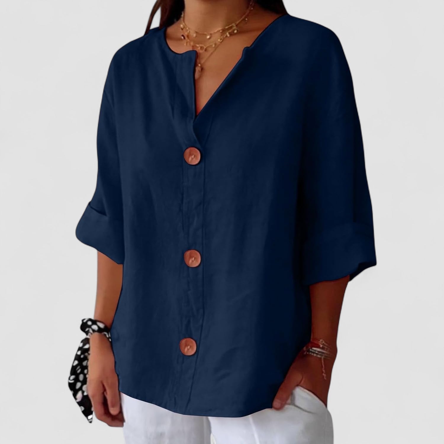 Noora™ | Blusa de lino relajada para una elegancia atemporal