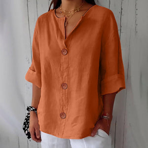 Noora™ | Blusa de lino relajada para una elegancia atemporal