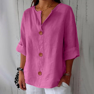 Noora™ | Blusa de lino relajada para una elegancia atemporal