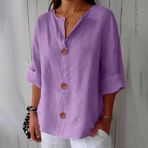 Noora™ | Blusa de lino relajada para una elegancia atemporal