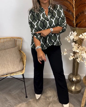 Janny | Blusa Casual con Mangas Largas y Patrón Elegante