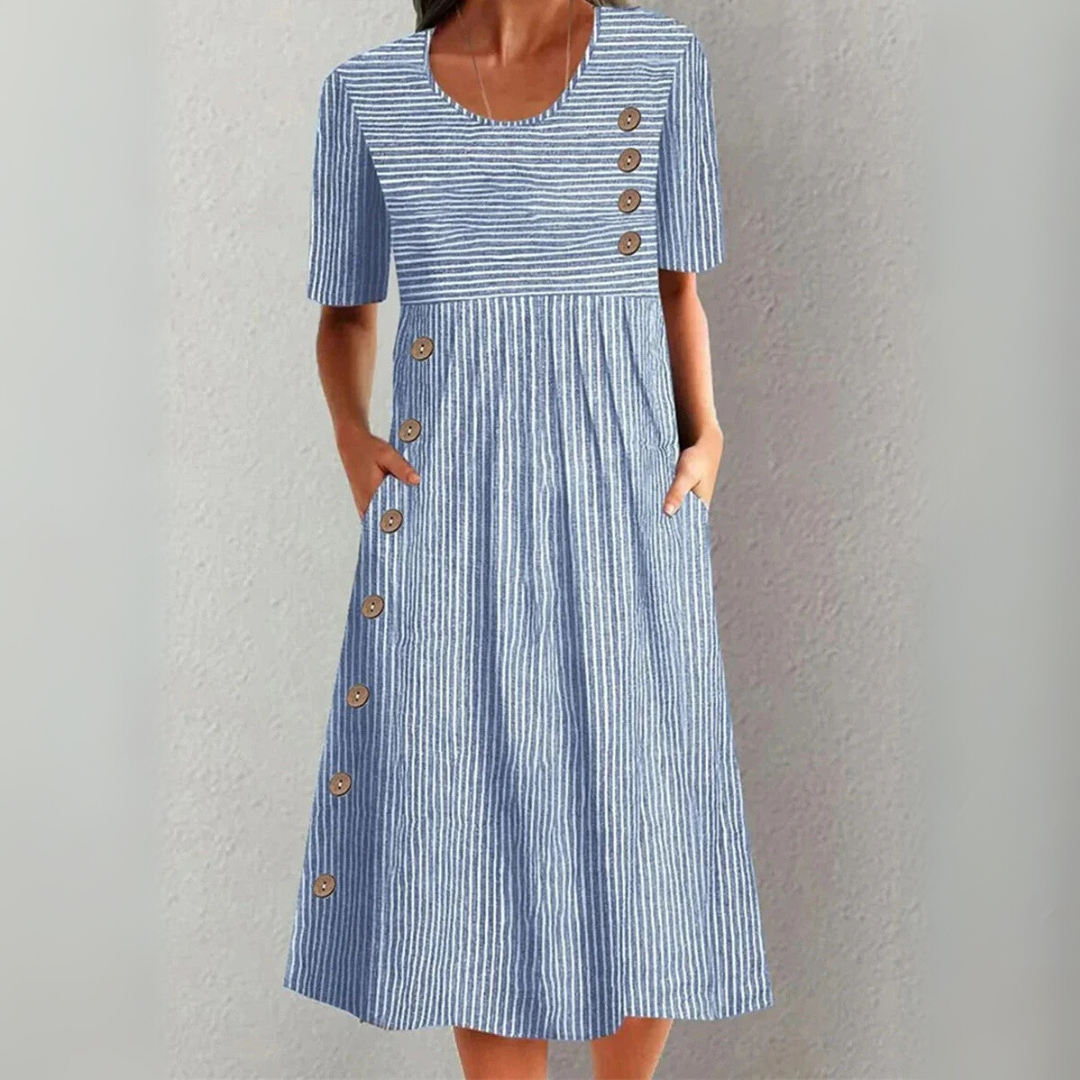 Lenna | Vestido Midi Rayado