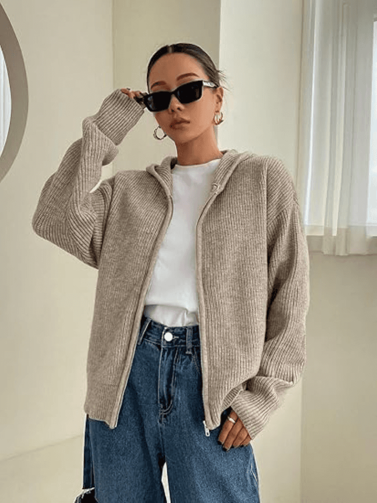 Cárdigan con Capucha de Otoño Susurros de Otoño