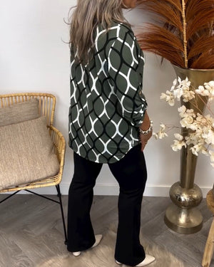 Janny | Blusa Casual con Mangas Largas y Patrón Elegante