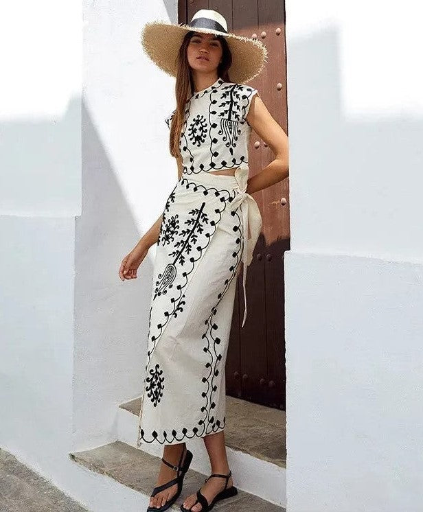 Camilla - Conjunto estampado Top y Falda