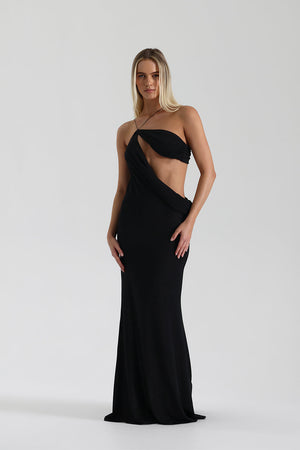 Theia - Vestido Maxi Drapado para Mujer