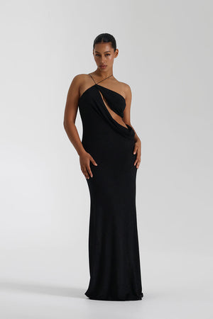 Theia - Vestido Maxi Drapado para Mujer