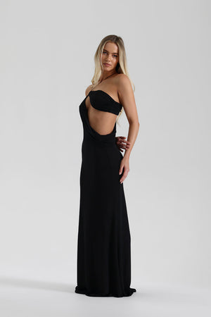 Theia - Vestido Maxi Drapado para Mujer