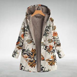 Annita I Casaco Polar Elegante com Estampado Floral