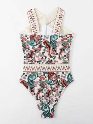 Bañador con cuello halter y paisley