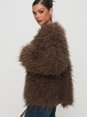 Chaqueta Glam de Peluche para Invierno