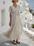 Vestido Louise Largo con Diseño Cruzado y Rayas