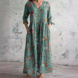 Denise | Vestido de Verano con Escote en V y Estampado Floral