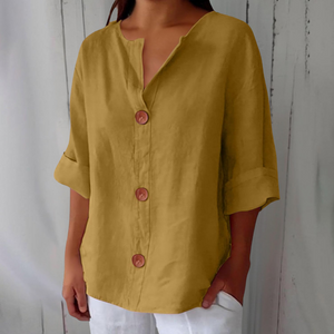 Noora™ | Blusa de lino relajada para una elegancia atemporal