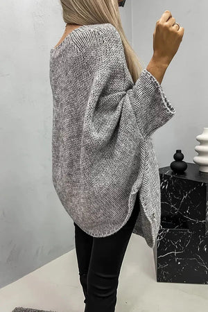 Blusa tipo poncho de punto de canalé de Vila