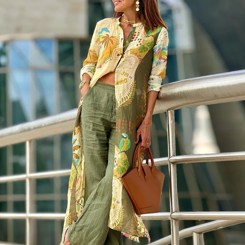 Miréliane – Conjunto coordinado de lino elegante