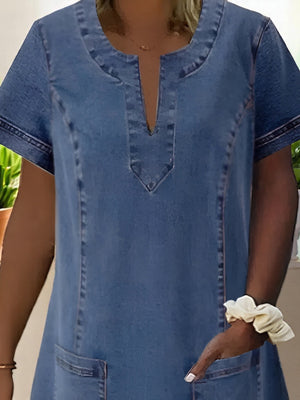 Julia | Vestido de Denim Suave con Bolsillos Frontales