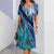 Vestido Midi Gráfico Elegante para Mujeres Tallas Grandes Verano