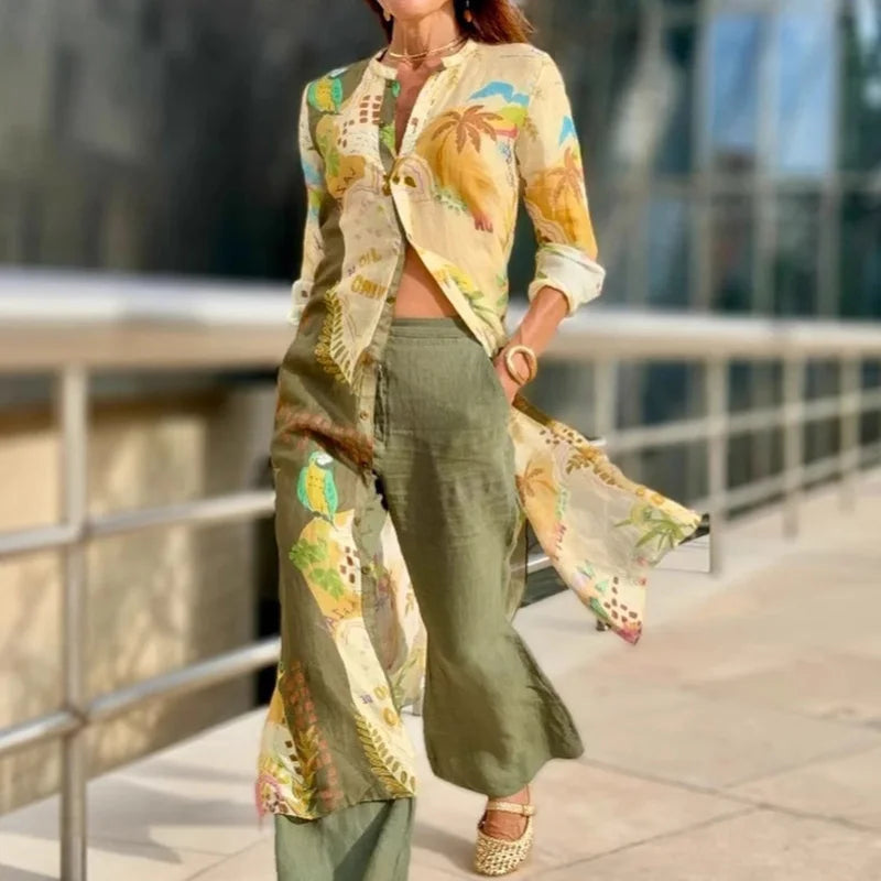 Miréliane – Conjunto coordinado de lino elegante