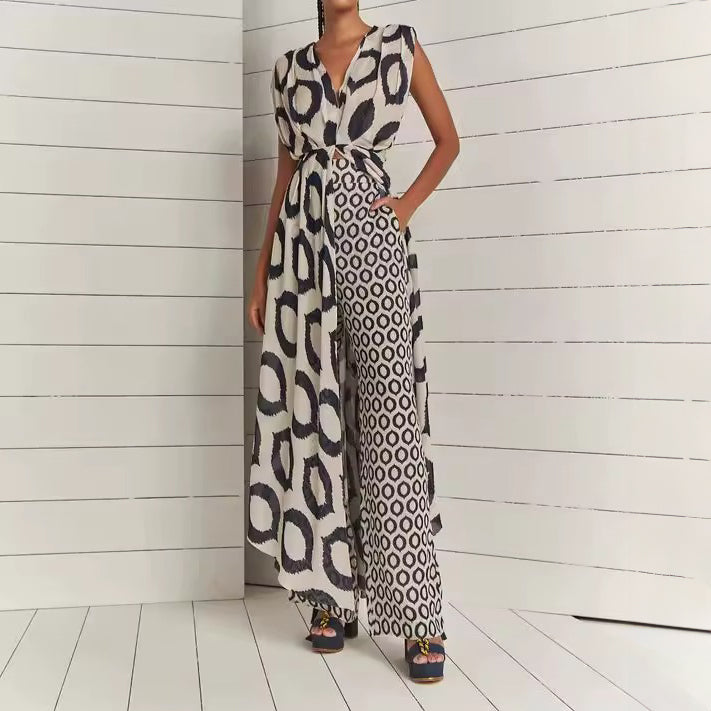 Conjunto Boho Chic con Kimono Largo y Pantalones – Estampado Étnico y Corte Fluido