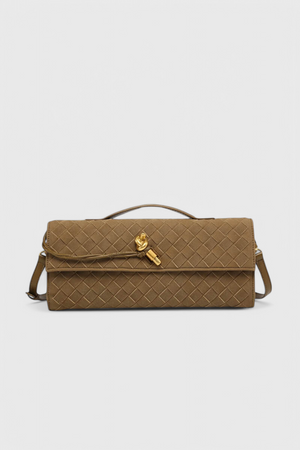 Bolso de hombro de ante, elegancia atemporal